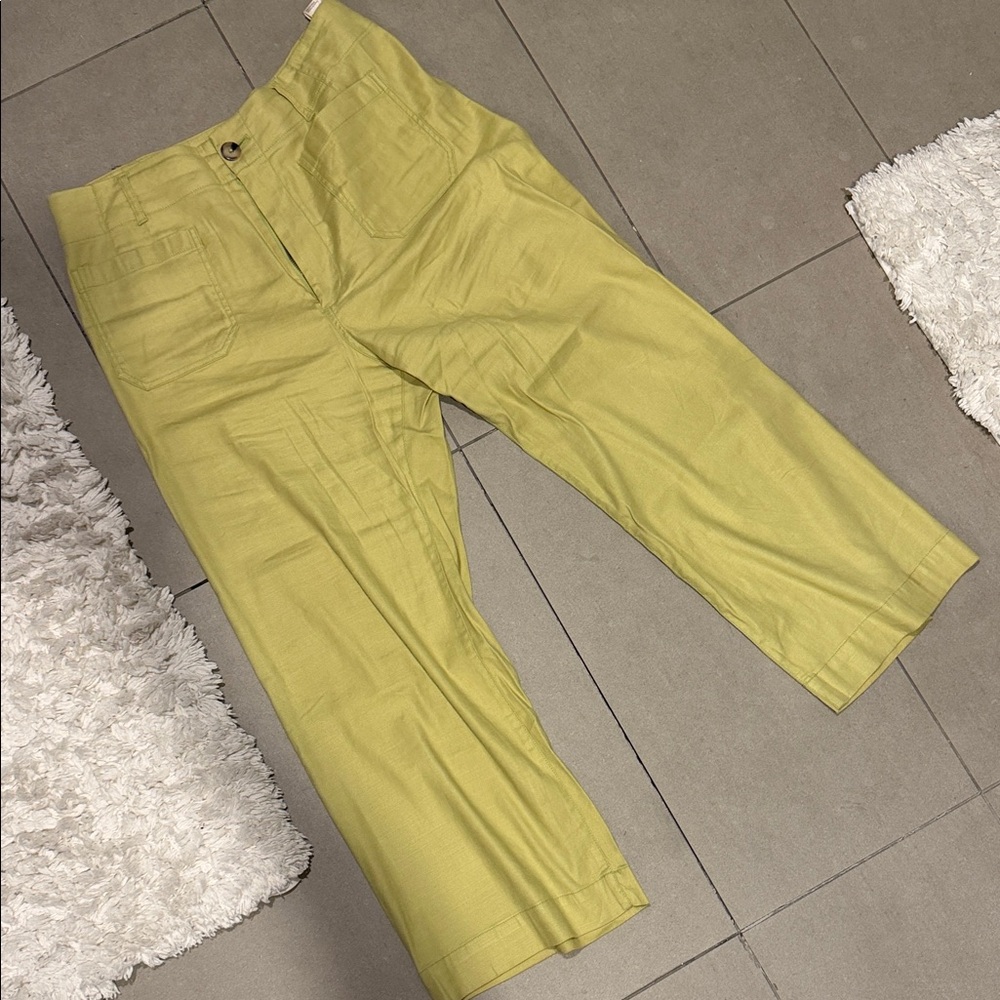 Anthropologie Maeve Chartreuse Utility Pants